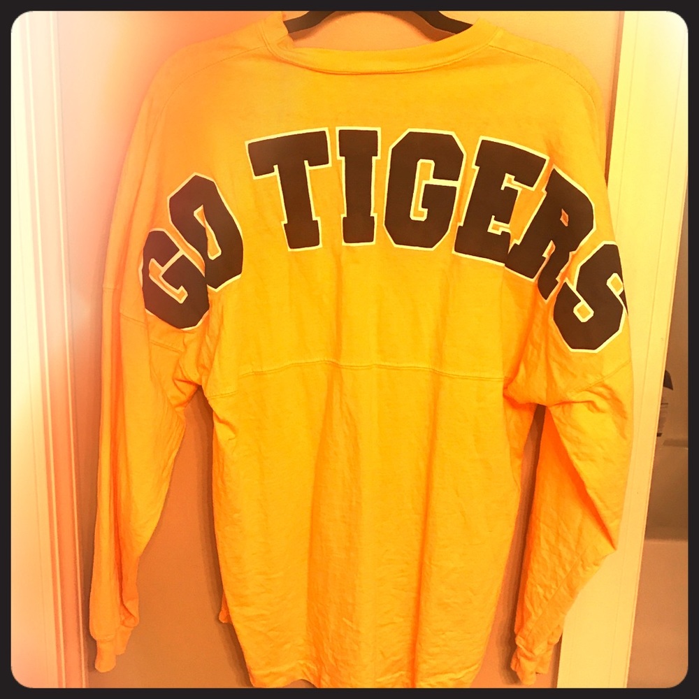 Gold “Go Tigers” spirit jersey